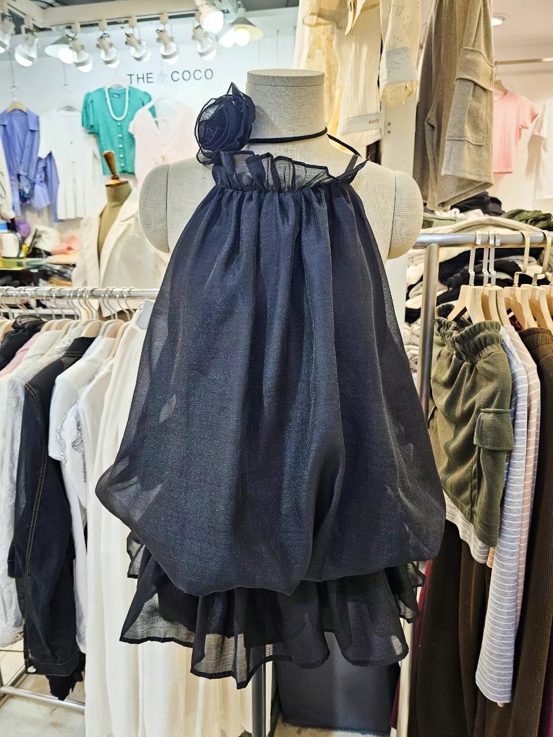THE COCO東大門㊣實拍女士新款休閑真品時尚襯衫蕾絲衫含脖帶THE COCO襯衫/蕾絲衫圖色2