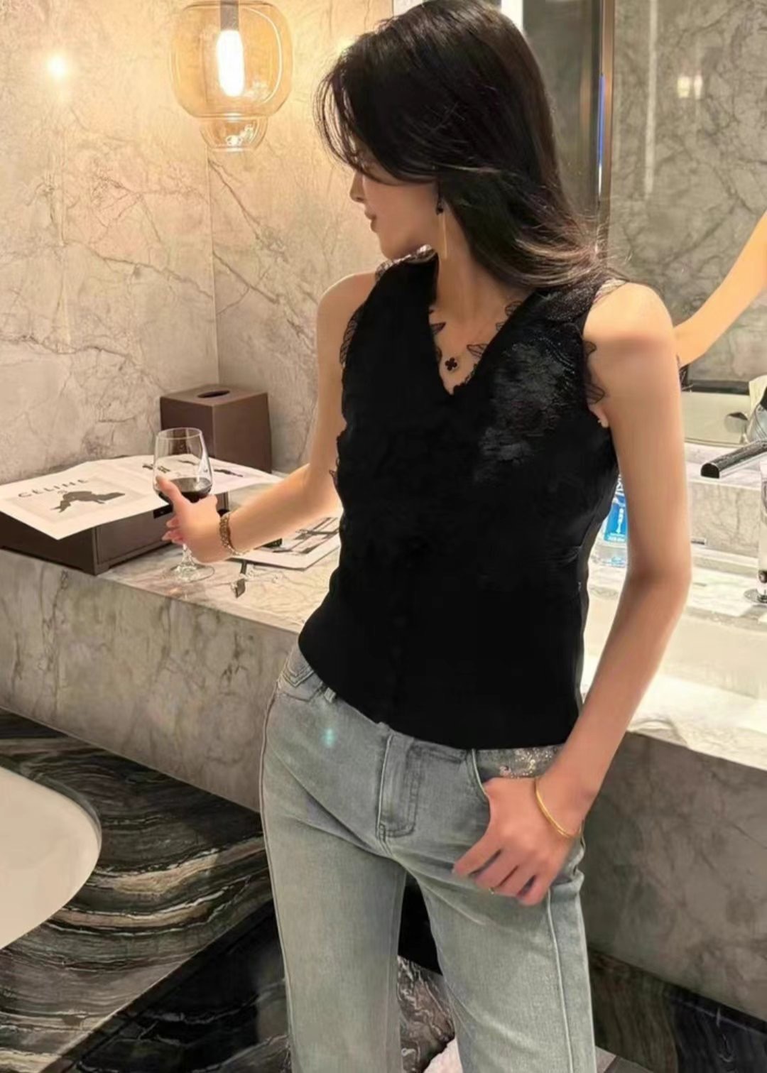 THE COCO韓國直郵㊣女士新款25春夏時尚人氣推薦熱賣吊帶背心THE COCO吊帶/背心