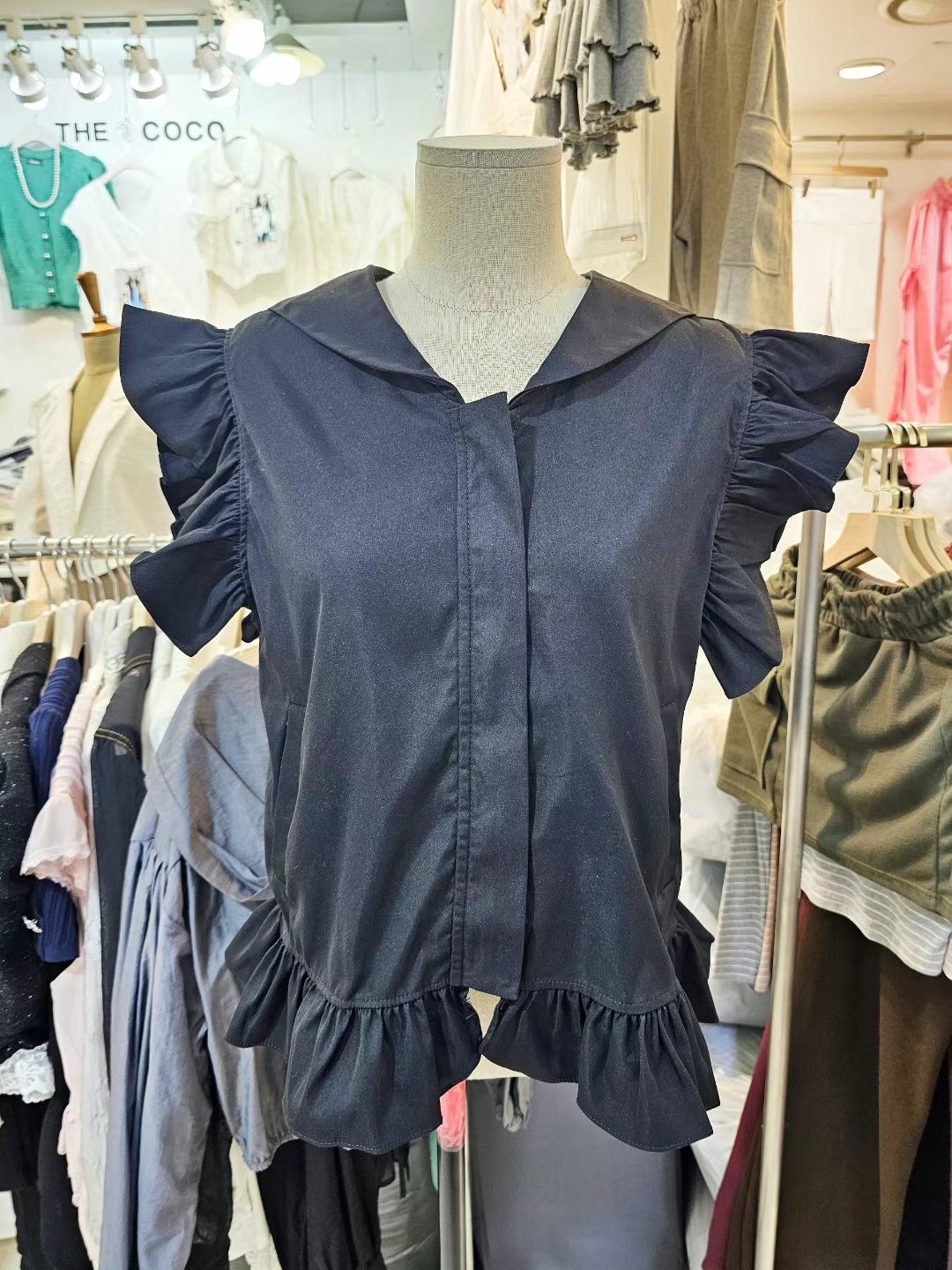 THE COCO東大門㊣實拍女裝新品推薦25春夏真品吊帶背心荷葉邊THE COCO吊帶/背心圖色2
