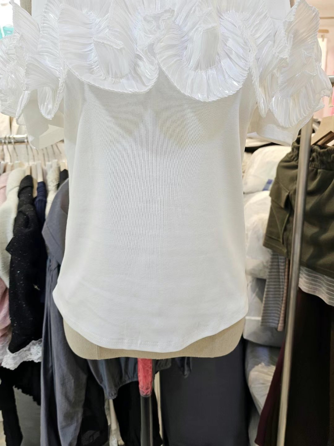THE COCO東大門㊣實拍女士新款休閑時尚職業襯衫蕾絲衫荷葉邊THE COCO襯衫/蕾絲衫