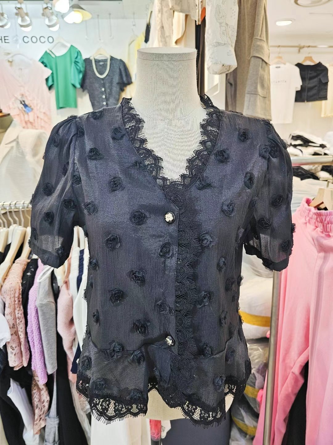 THE COCO韓國直郵㊣女士新品人氣真品熱賣25春夏針織衫開衫THE COCO針織衫圖色2