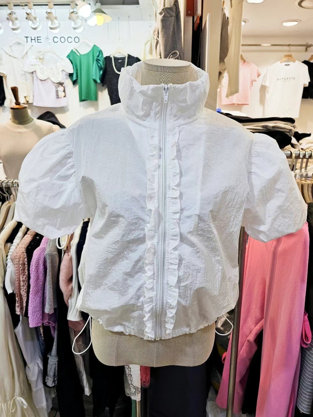 THE COCO韓國直郵㊣女裝新品休閑職業推薦真品熱賣夾克荷葉邊THE COCO夾克