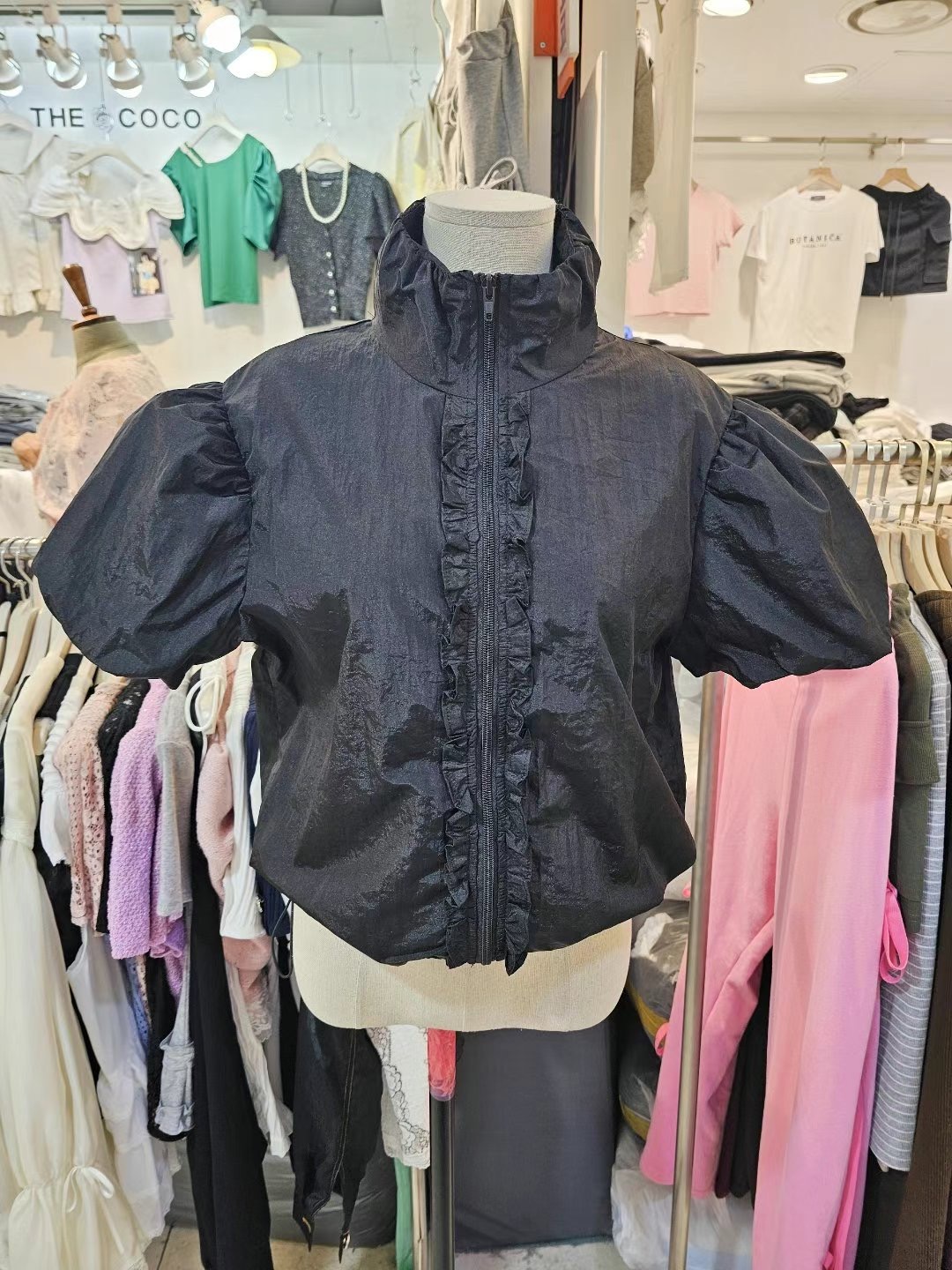 THE COCO韓國直郵㊣女裝新品休閑職業推薦真品熱賣夾克荷葉邊THE COCO夾克圖色2