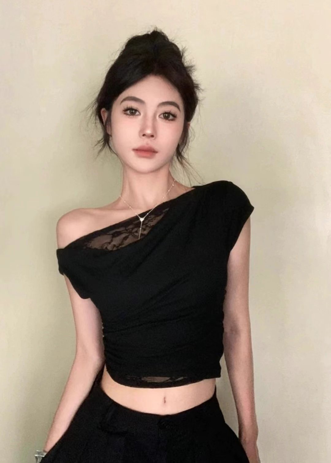 THE COCO韓國直郵㊣女裝新品休閑職業25春夏推薦熱賣T恤蕾絲THE COCOT恤