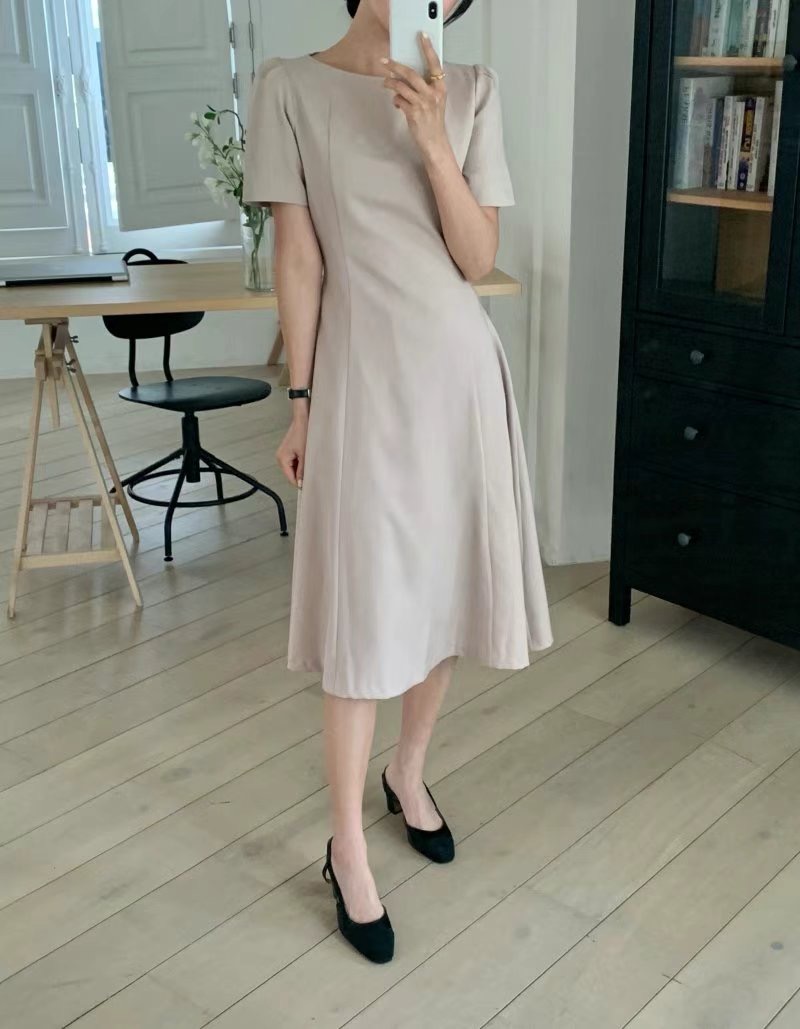 ON-NI-언니-T東大門㊣代購女士新款職業熱賣真品25春夏連衣裙ON-NI連衣裙圖色2米黃色