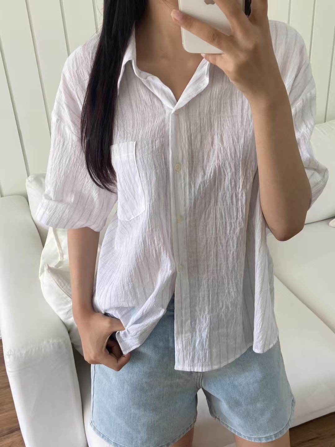 ALL OF US韓國直郵㊣女士新款人氣熱賣真品25春夏襯衫蕾絲衫ALL OF US襯衫/蕾絲衫圖色1