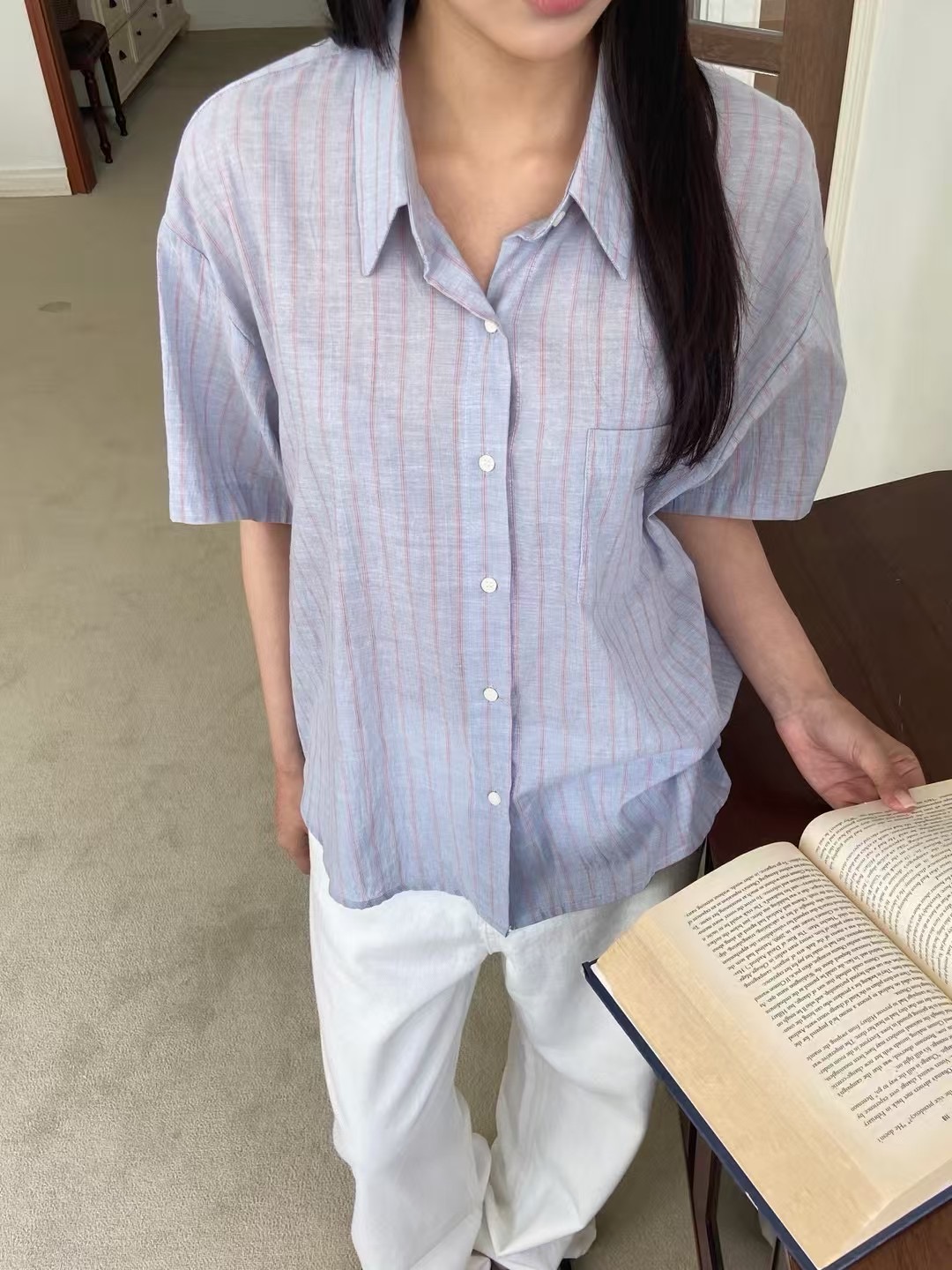 ALL OF US韓國直郵㊣女士新款人氣熱賣真品25春夏襯衫蕾絲衫ALL OF US襯衫/蕾絲衫圖色3