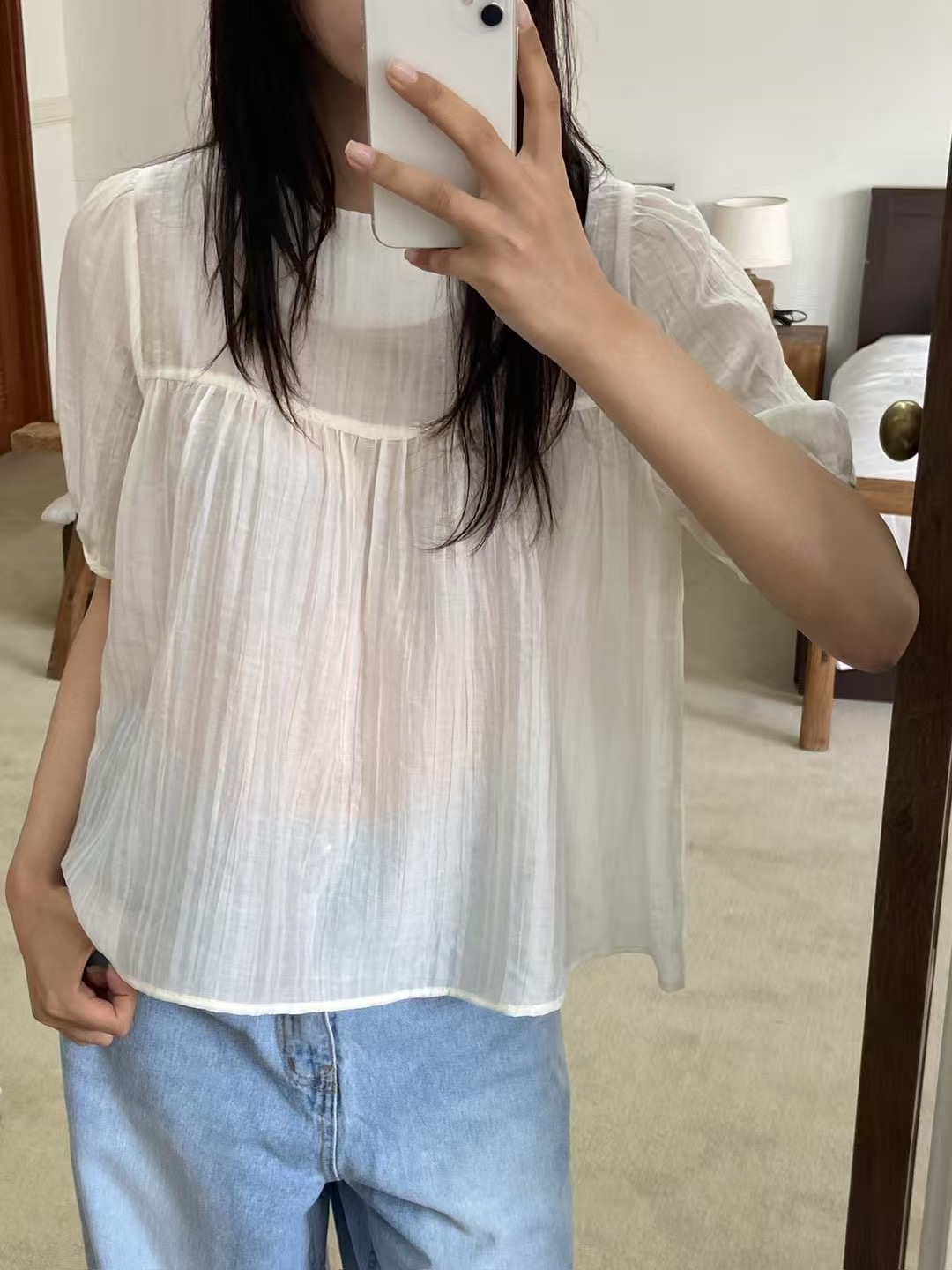 ALL OF US韓國代購㊣女裝新品推薦人氣時尚熱賣襯衫蕾絲衫ALL OF US襯衫/蕾絲衫圖色1