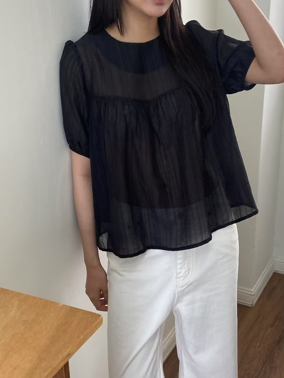 ALL OF US韓國代購㊣女裝新品推薦人氣時尚熱賣襯衫蕾絲衫ALL OF US襯衫/蕾絲衫圖色2