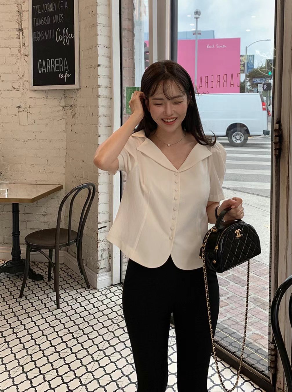 ON-NI-언니-T韓國代購㊣女裝新款人氣時尚真品襯衫蕾絲衫ON-NI襯衫/蕾絲衫
