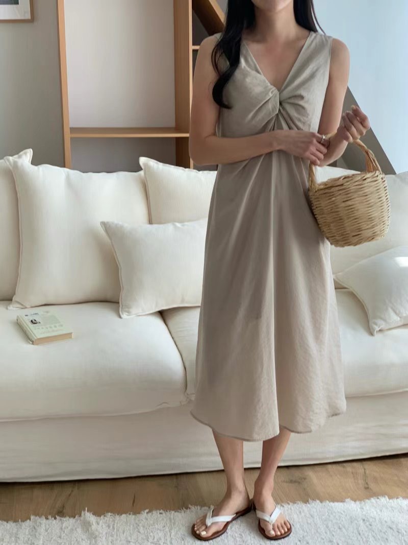 ON-NI-언니-T東大門㊣實拍女士新款職業25春夏連衣裙雙面ON-NI連衣裙圖色2