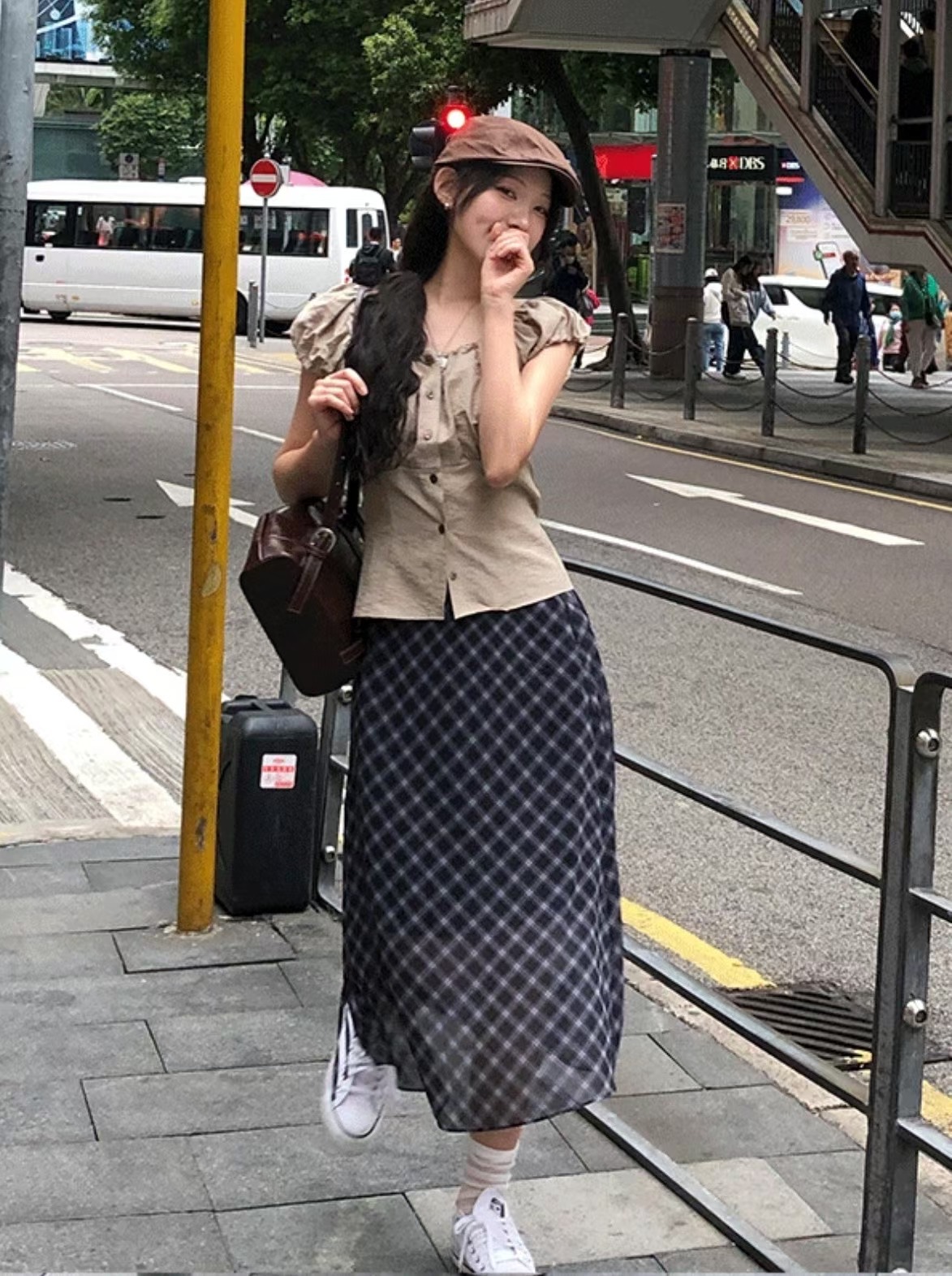 ALL OF US韓國直郵㊣女裝新品熱賣職業人氣真品25春夏長裙ALL OF US長裙