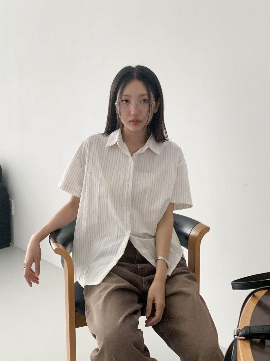 CHEEMI韓國代購㊣女裝新品人氣25春夏推薦真品休閑襯衫蕾絲衫CHEEMI襯衫/蕾絲衫