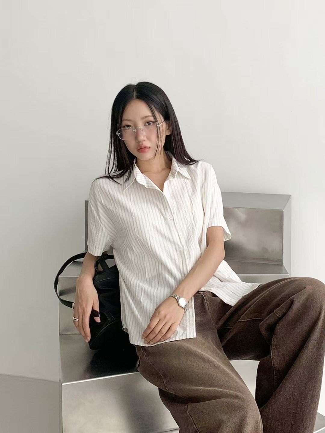 CHEEMI韓國代購㊣女裝新品人氣25春夏推薦真品休閑襯衫蕾絲衫CHEEMI襯衫/蕾絲衫