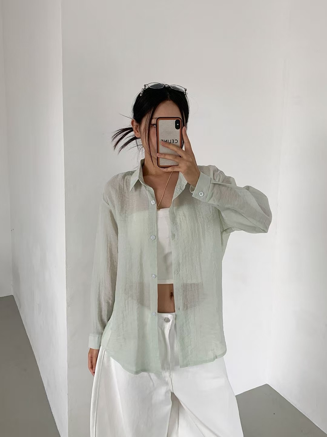 CHEEMI東大門㊣直郵女裝新品人氣25春夏休閑真品襯衫蕾絲衫CHEEMI襯衫/蕾絲衫圖色4