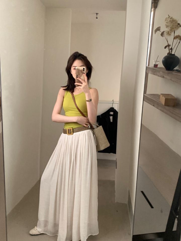 STAY HERE東大門㊣實拍女士新款時尚休閑25春夏人氣真品長裙STAY HERE長裙