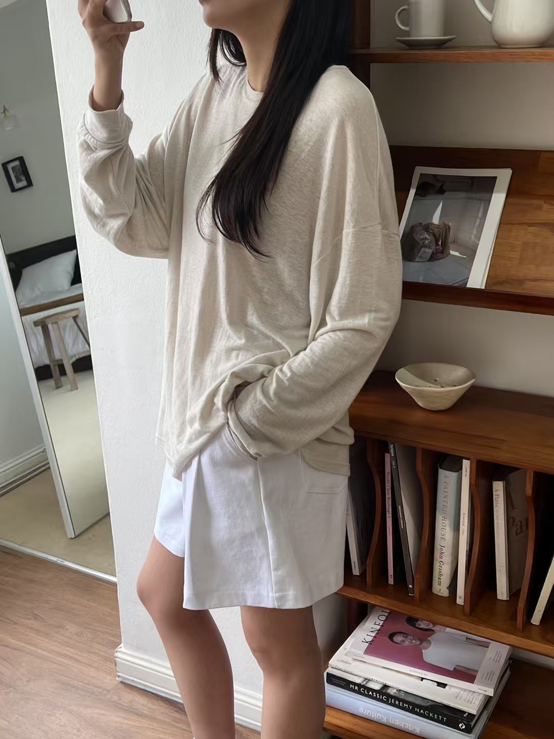 ALL OF US韓國代購㊣女士新品休閑推薦熱賣職業人氣長袖T恤ALL OF US長袖T恤