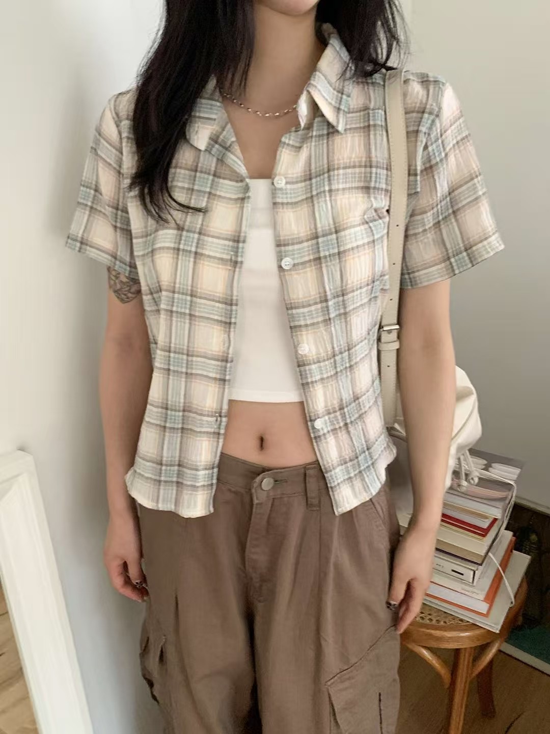 CHEEMI韓國代購㊣女士新品25春夏真品熱賣時尚推薦襯衫蕾絲衫CHEEMI襯衫/蕾絲衫