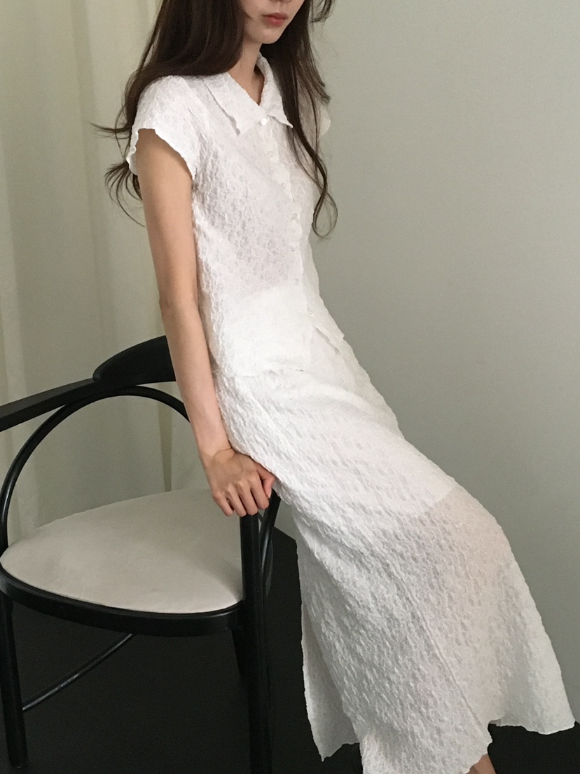 NOTICE韓國代購㊣女裝新品職業25春夏時尚人氣襯衫蕾絲衫短款NOTICE襯衫/蕾絲衫