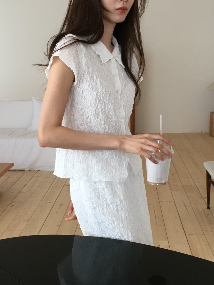 NOTICE韓國代購㊣女裝新品職業25春夏時尚人氣襯衫蕾絲衫短款NOTICE襯衫/蕾絲衫