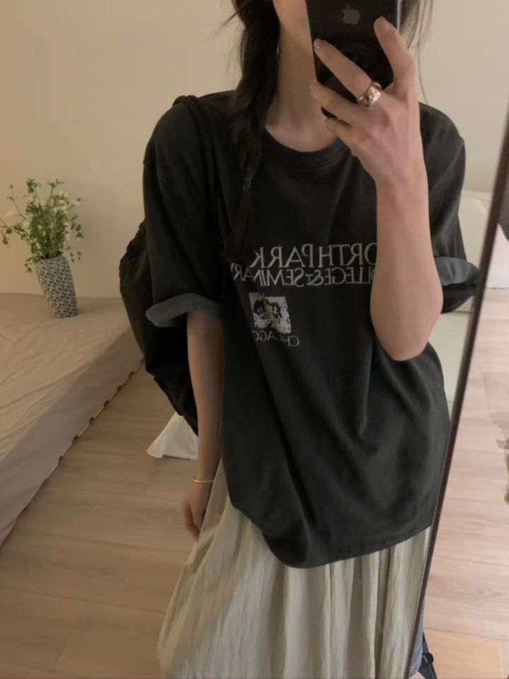 STAY HERE東大門㊣直郵女裝新款熱賣職業休閑推薦時尚25春夏T恤STAY HERET恤