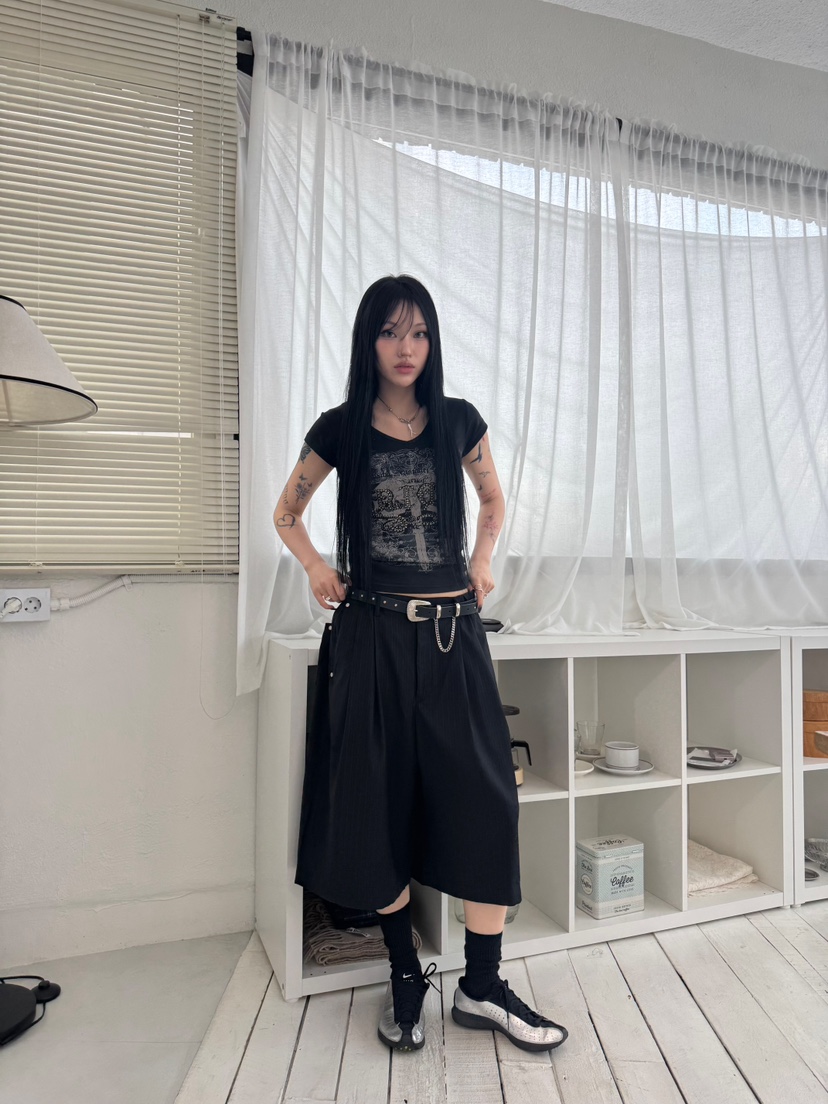 SEEOT東大門㊣實拍女士新款休閑熱賣短褲不含腰帶男女同款刺繡GGD短褲