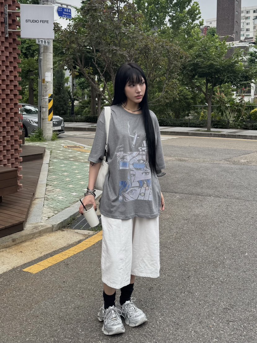 SEEOT韓國直郵㊣女士新款休閑25春夏時尚熱賣人氣T恤男女同款GGDT恤