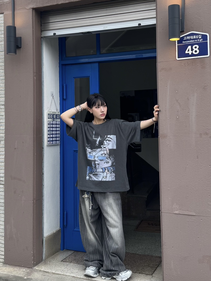 SEEOT韓國直郵㊣女士新款休閑25春夏時尚熱賣人氣T恤男女同款GGDT恤