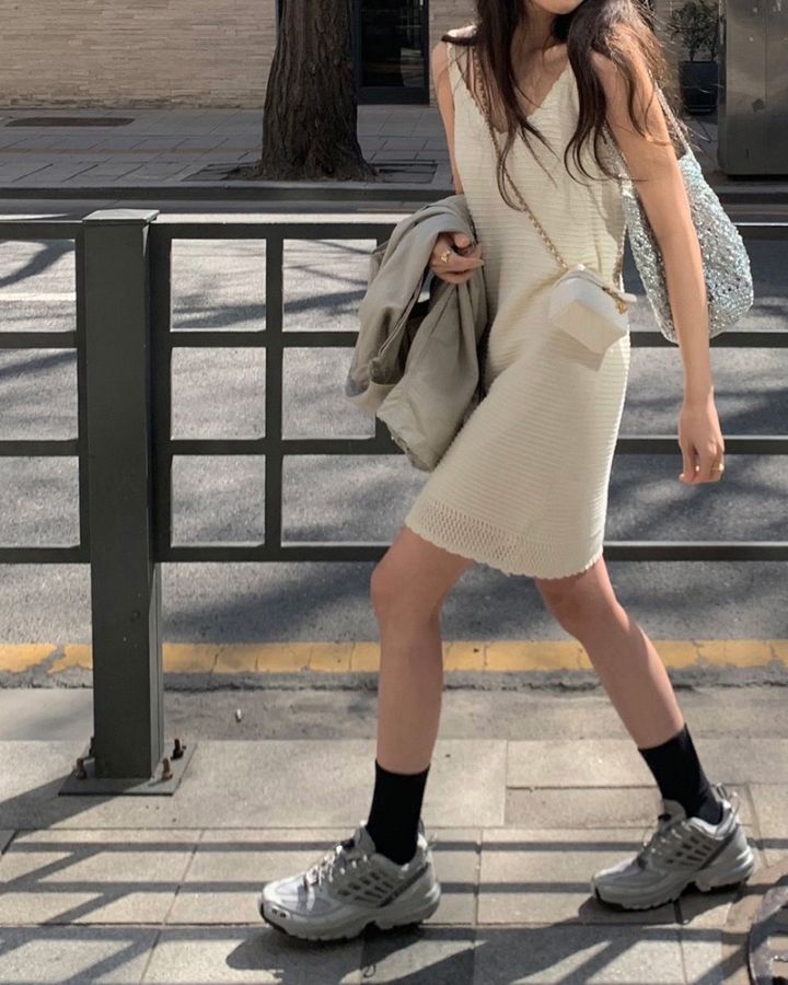 STAY HERE東大門㊣實拍女裝新品真品時尚25春夏職業連衣裙STAY HERE連衣裙