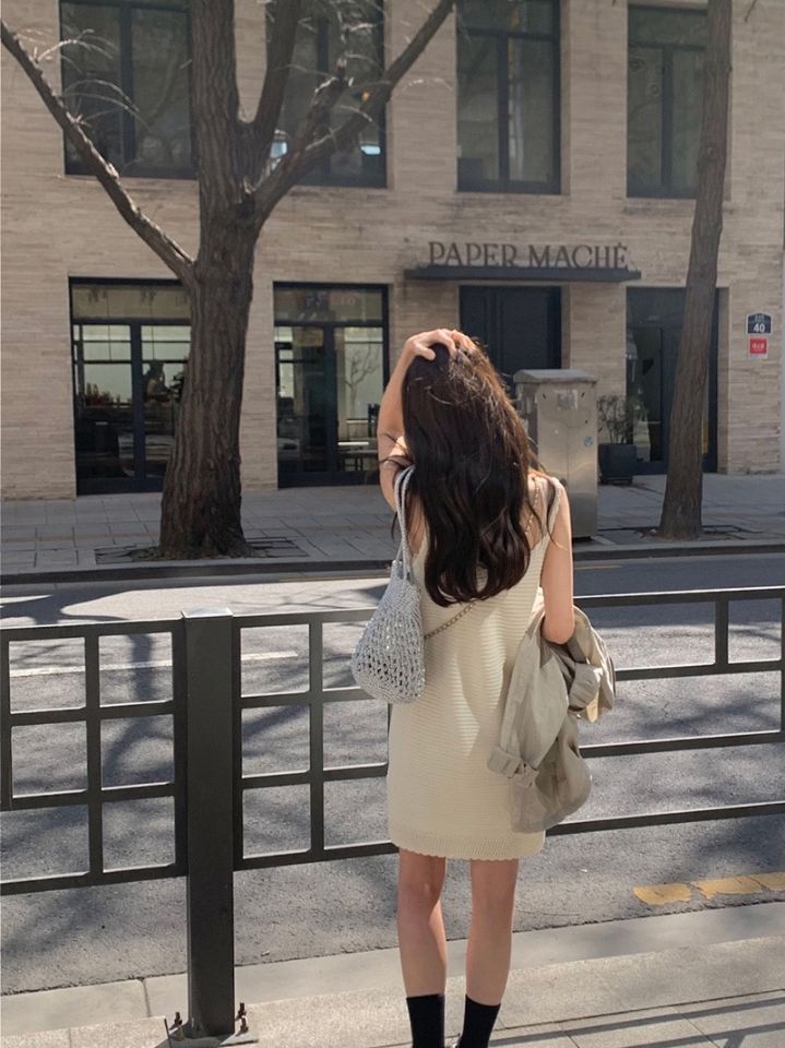 STAY HERE東大門㊣實拍女裝新品真品時尚25春夏職業連衣裙STAY HERE連衣裙