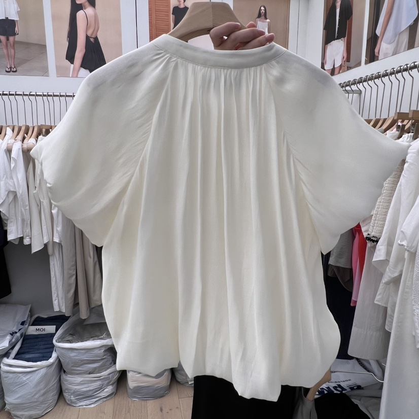 MOI-A韓國直郵㊣女裝新品25春夏真品職業熱賣休閑襯衫蕾絲衫MOI-A襯衫/蕾絲衫
