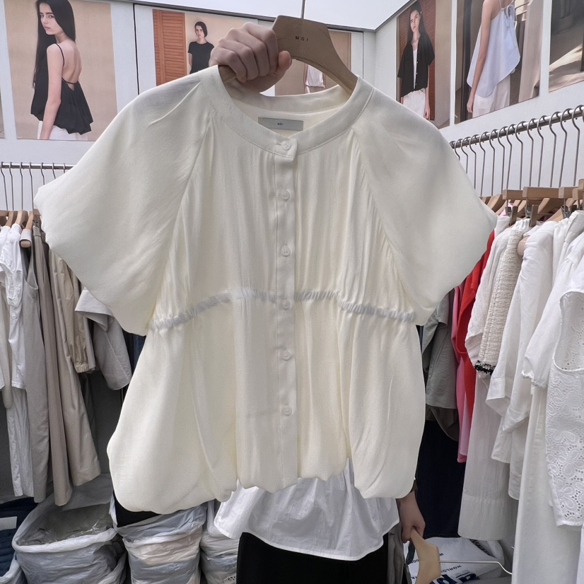MOI-A韓國直郵㊣女裝新品25春夏真品職業熱賣休閑襯衫蕾絲衫MOI-A襯衫/蕾絲衫圖色2