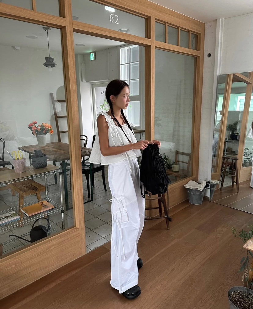 BAMBOLINA東大門㊣實拍女士新品25春夏推薦職業休閑褲蝴蝶結BAMBOLINA休閑褲