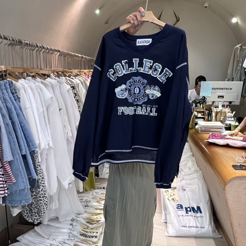 BLACKFRIDAY東大門㊣直郵女裝新款職業休閑推薦時尚長袖T恤BLACK FRIDAY長袖T恤圖色2