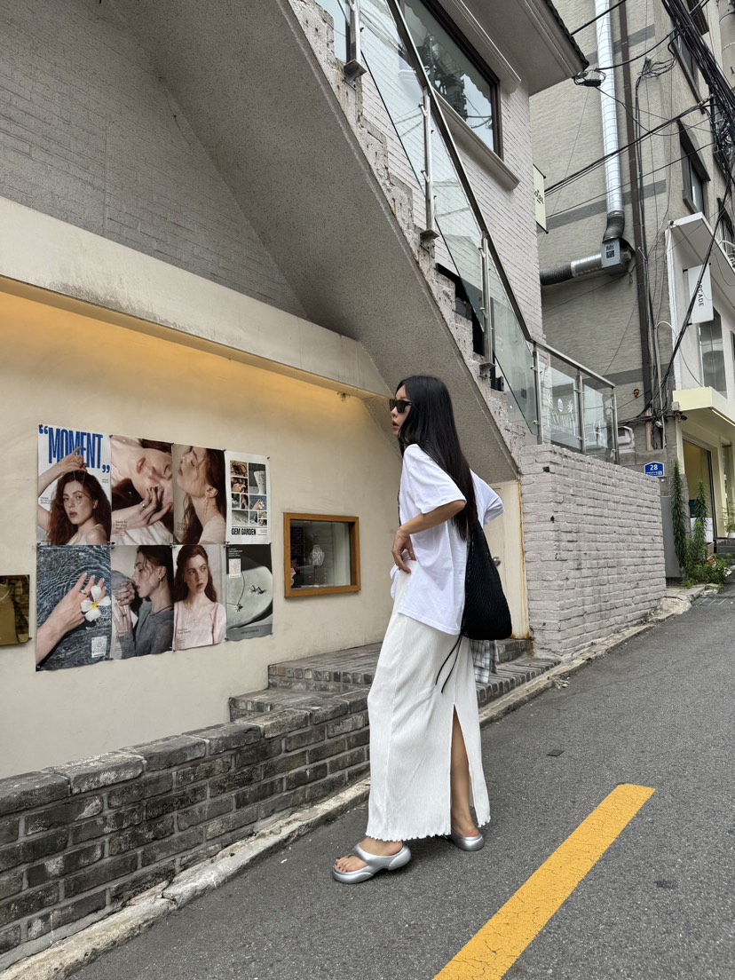 LIMLIMLIM東大門㊣實拍女裝新款真品熱賣休閑職業人氣長裙褶皺LIM LIM LIM長裙