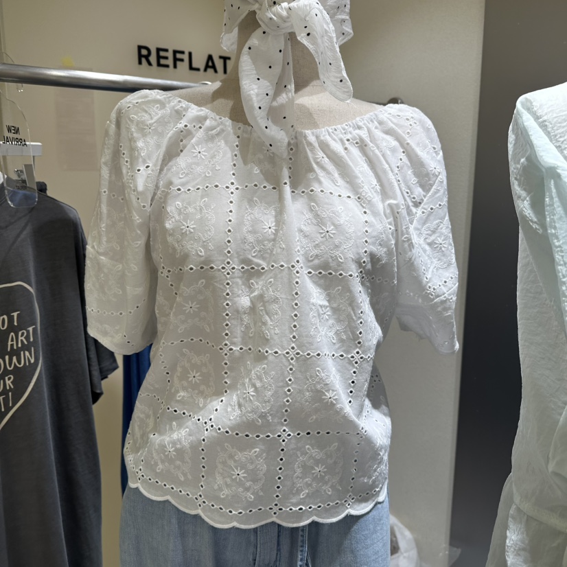 REFLAT東大門㊣實拍女裝新款25春夏真品職業襯衫蕾絲衫蕾絲REFLAT襯衫/蕾絲衫圖色1