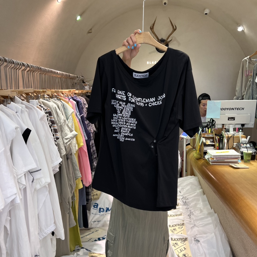 BLACKFRIDAY東大門㊣直郵女裝新品人氣25春夏職業時尚熱賣T恤BLACK FRIDAYT恤圖色3