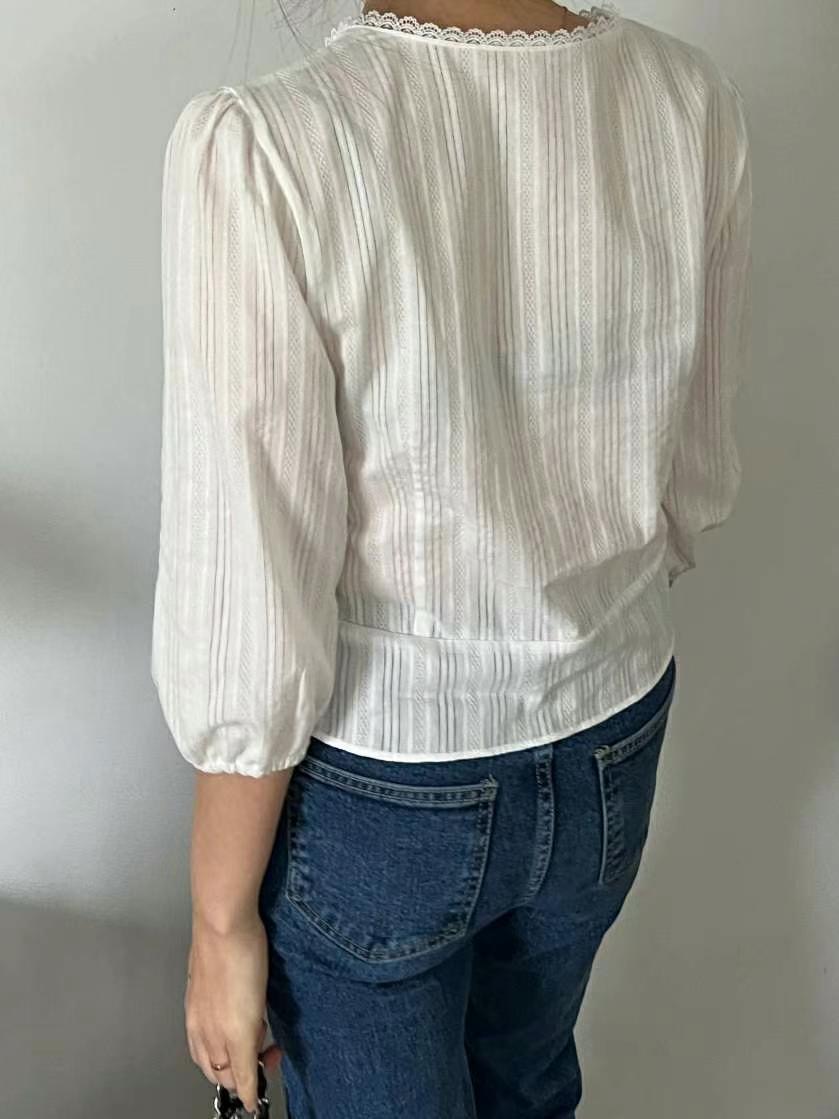 HONESTY-허니스티-T東大門㊣代購女裝新品25春夏襯衫蕾絲衫蕾絲HONESTY襯衫/蕾絲衫