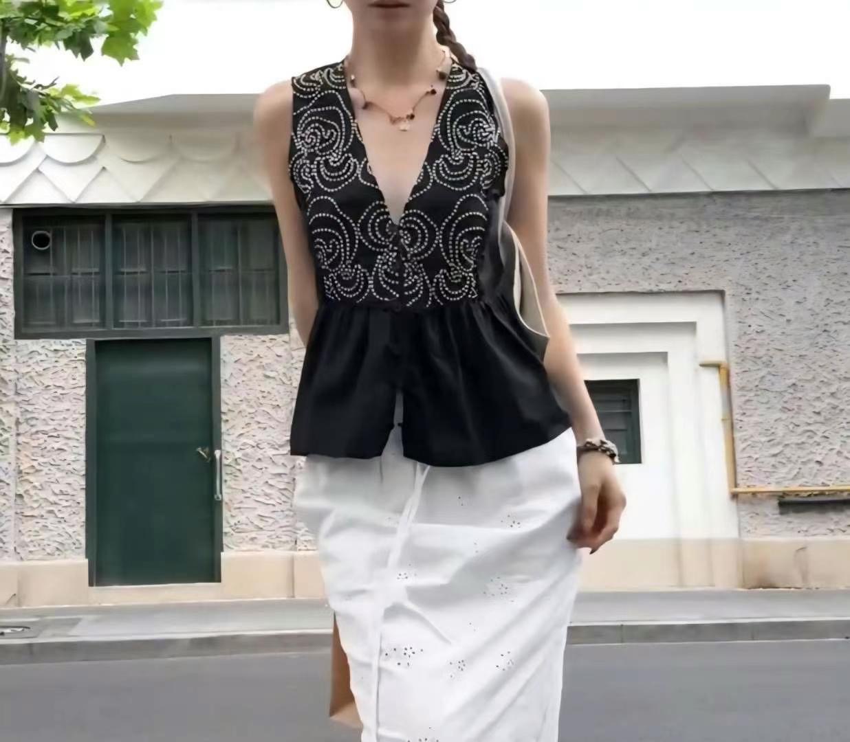 MARCIA-마샤-OT東大門㊣代購女裝新款25春夏休閑馬甲刺繡MARCIA馬甲
