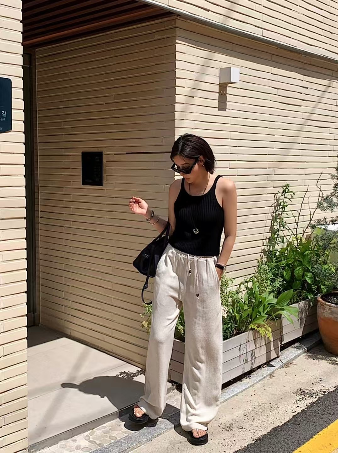 RARASHOW韓國代購㊣女士新品休閑職業熱賣25春夏推薦休閑褲RARASHOW休閑褲