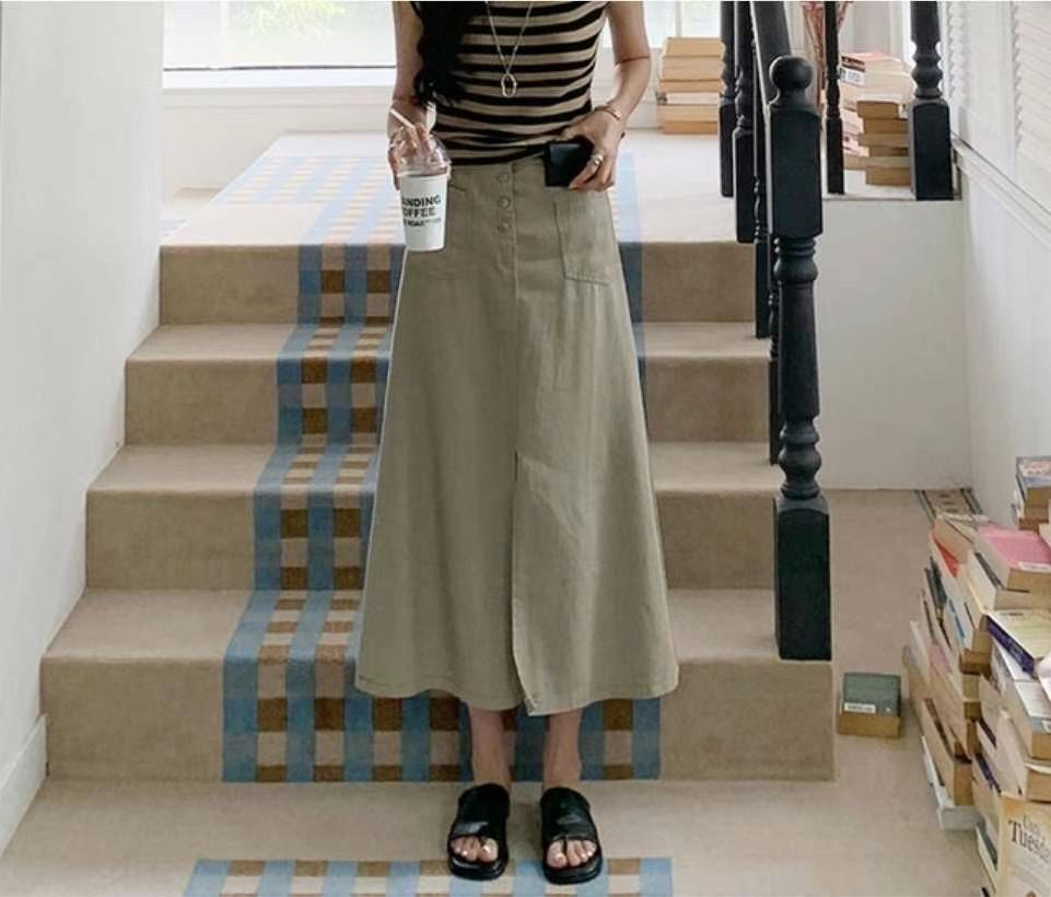 MARCIA-마샤-OT東大門㊣代購女士新品真品人氣熱賣長裙紐扣MARCIA長裙