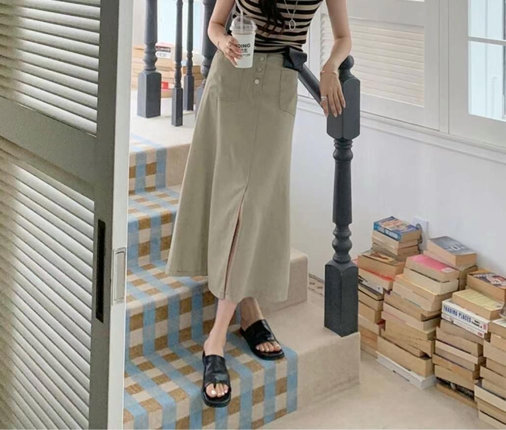 MARCIA-마샤-OT東大門㊣代購女士新品真品人氣熱賣長裙紐扣MARCIA長裙