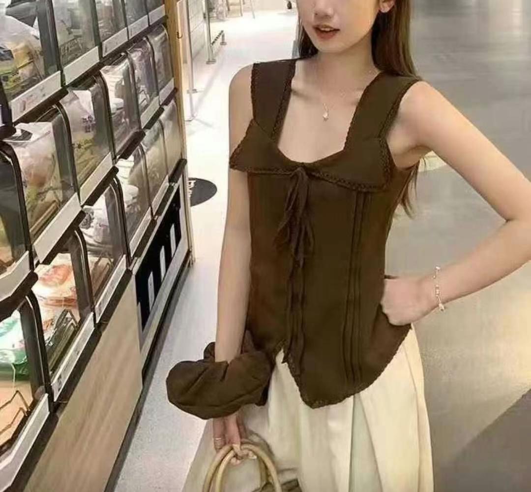 MARCIA-마샤-OT韓國代購㊣女裝新品25春夏推薦吊帶背心褶皺MARCIA吊帶/背心