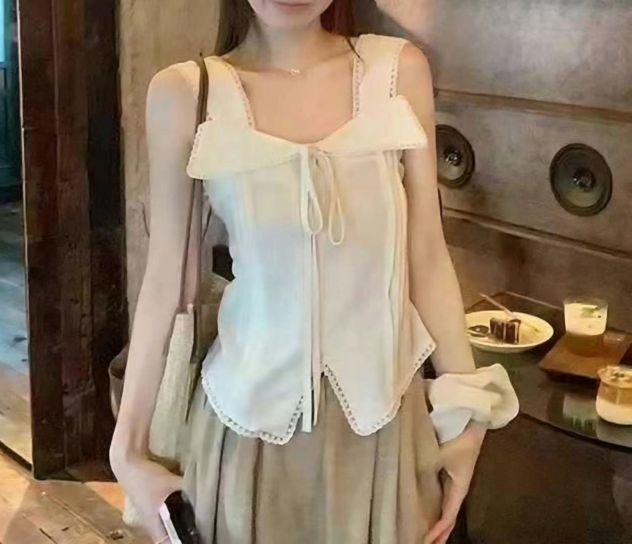 MARCIA-마샤-OT韓國代購㊣女裝新品25春夏推薦吊帶背心褶皺MARCIA吊帶/背心圖色2