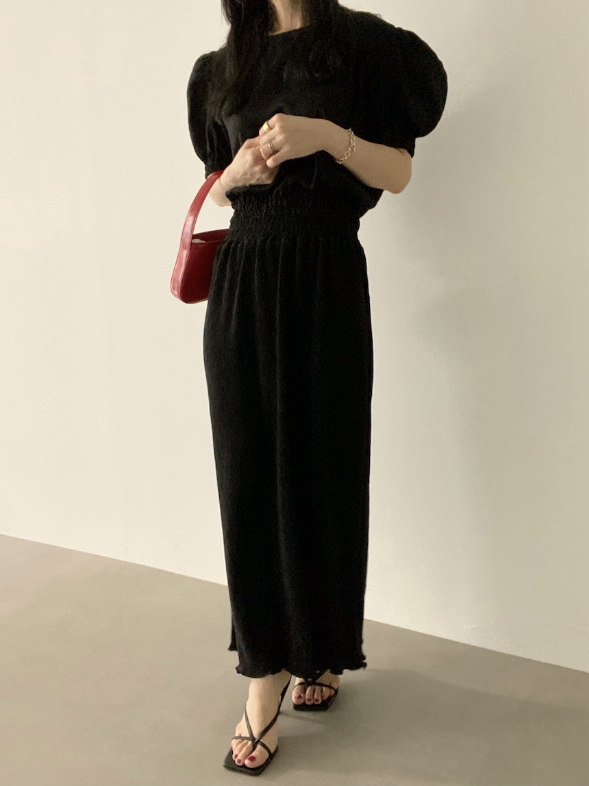 PLANTS ON GRAY東大門㊣實拍女裝新款熱賣真品人氣長裙百褶PLANTS ON GRAY長裙