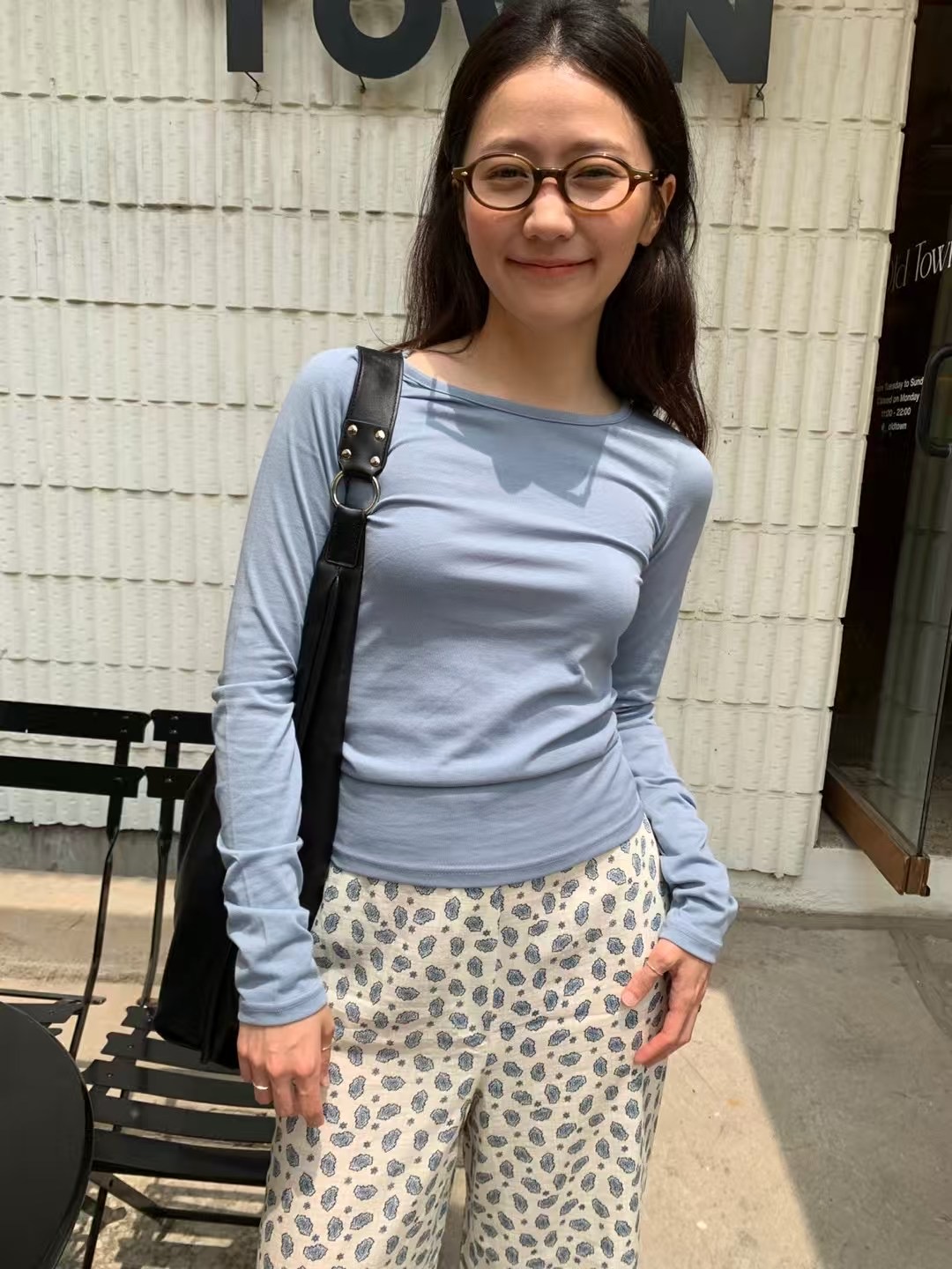 RARASHOW東大門㊣實拍女士新款休閑真品25春夏人氣職業長袖T恤RARASHOW長袖T恤