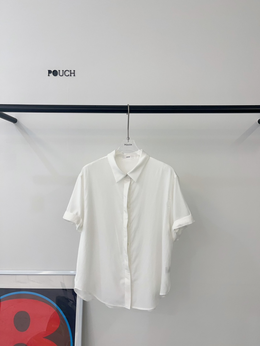 POUCH東大門㊣代購女裝新款推薦25春夏時尚人氣休閑襯衫蕾絲衫POUCH襯衫/蕾絲衫圖色2