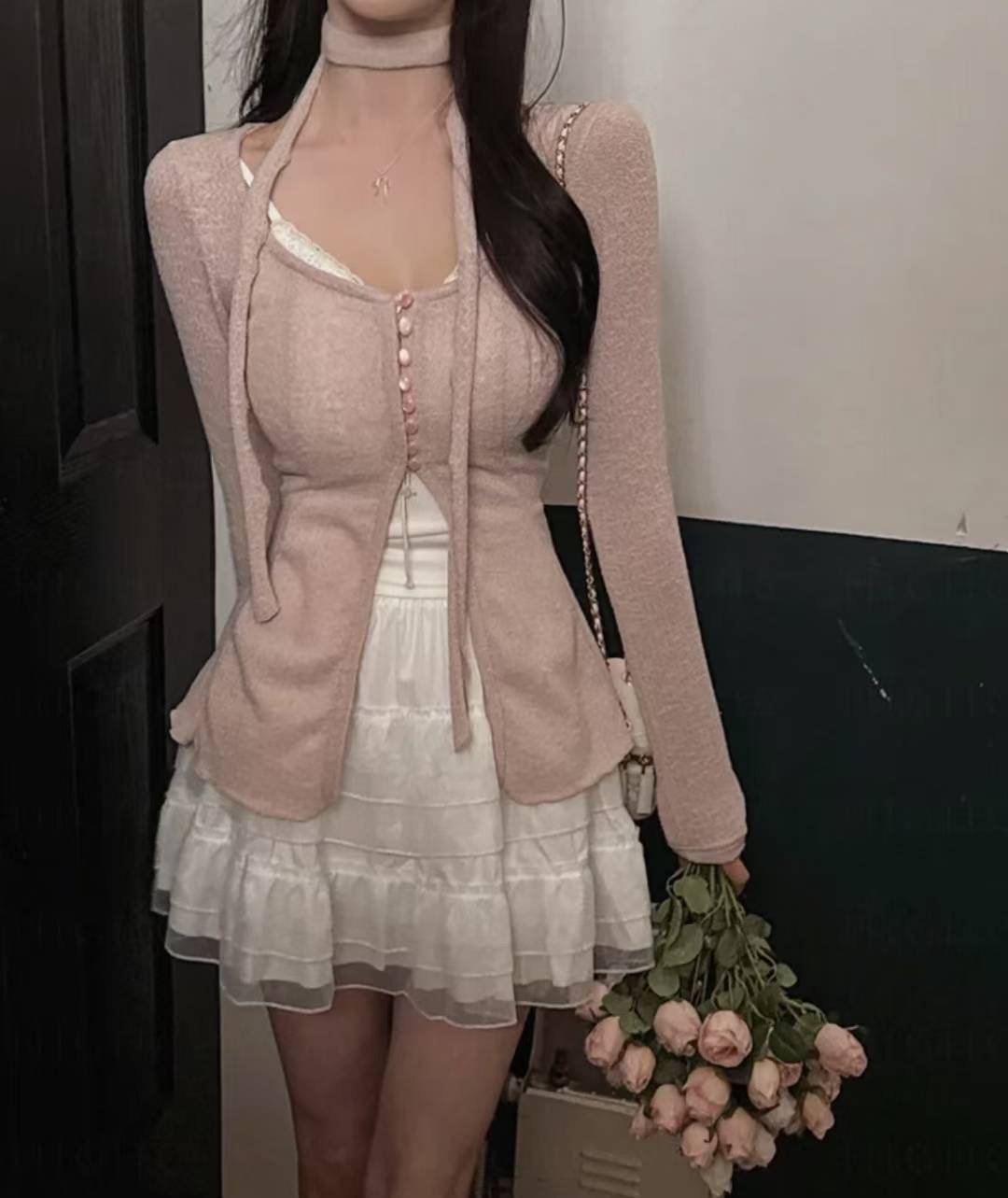 HOLYMOLY東大門㊣實拍女士新款時尚真品25春夏熱賣套裝含脖帶HOLYMOLY套裝圖色3