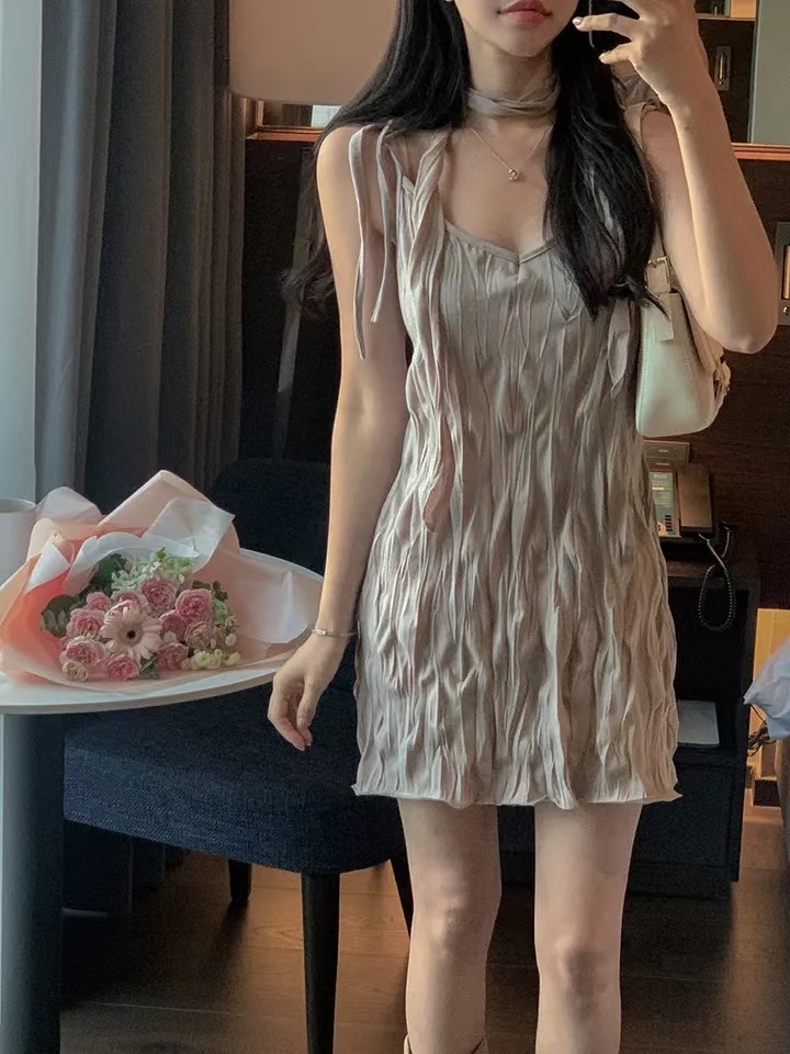 HOLYMOLY韓國代購㊣女裝新品休閑職業人氣時尚連衣裙含脖帶HOLYMOLY連衣裙圖色2