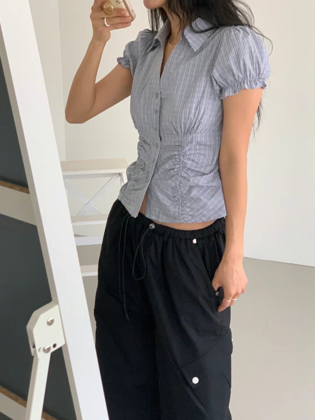 MOONGCHI韓國直郵㊣女士新款熱賣25春夏休閑人氣襯衫蕾絲衫MOONGCHI襯衫/蕾絲衫